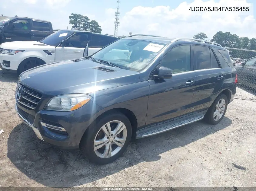 2015 Mercedes-Benz Ml 350 VIN: 4JGDA5JB4FA535455 Lot: 45538010