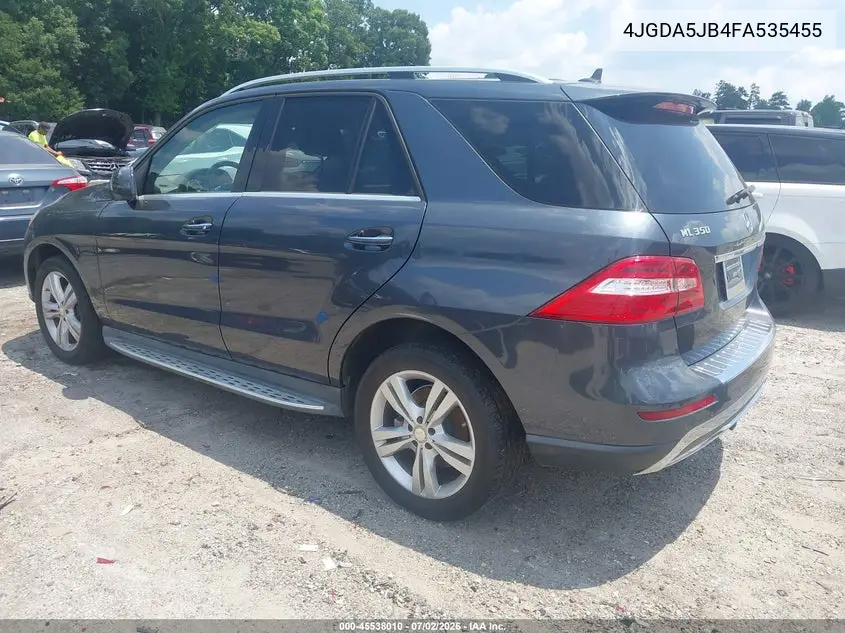 2015 Mercedes-Benz Ml 350 VIN: 4JGDA5JB4FA535455 Lot: 45538010