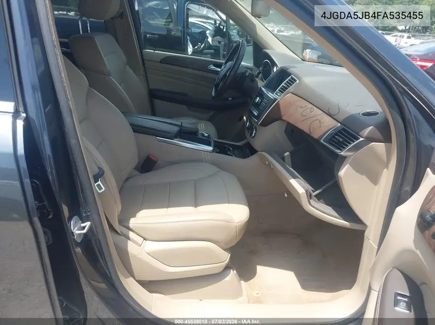 2015 Mercedes-Benz Ml 350 VIN: 4JGDA5JB4FA535455 Lot: 45538010