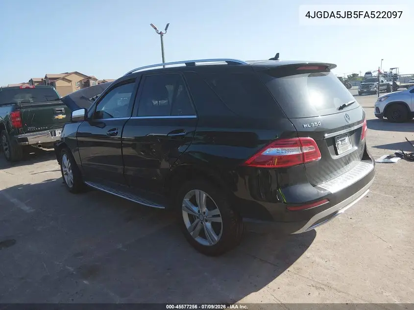 2015 Mercedes-Benz Ml 350 VIN: 4JGDA5JB5FA522097 Lot: 45577256