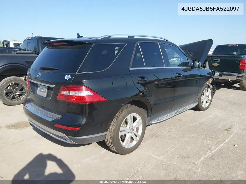 2015 Mercedes-Benz Ml 350 VIN: 4JGDA5JB5FA522097 Lot: 45577256