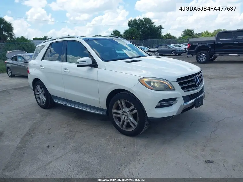 2015 Mercedes-Benz Ml 350 VIN: 4JGDA5JB4FA477637 Lot: 45579942