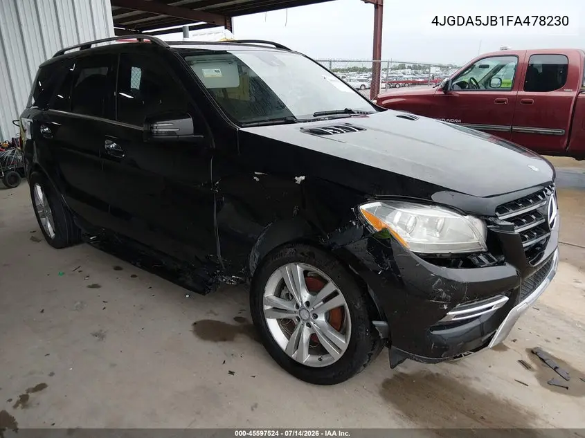 2015 Mercedes-Benz Ml 350 VIN: 4JGDA5JB1FA478230 Lot: 45597524