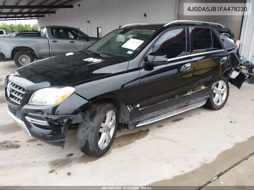 2015 Mercedes-Benz Ml 350 VIN: 4JGDA5JB1FA478230 Lot: 45597524