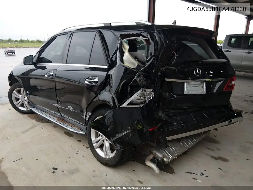 2015 Mercedes-Benz Ml 350 VIN: 4JGDA5JB1FA478230 Lot: 45597524