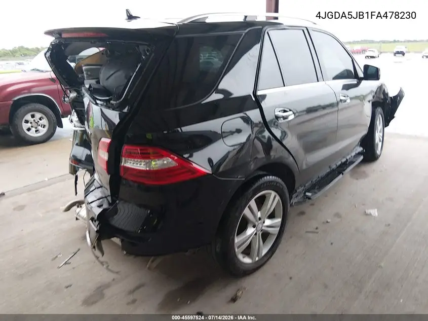 2015 Mercedes-Benz Ml 350 VIN: 4JGDA5JB1FA478230 Lot: 45597524