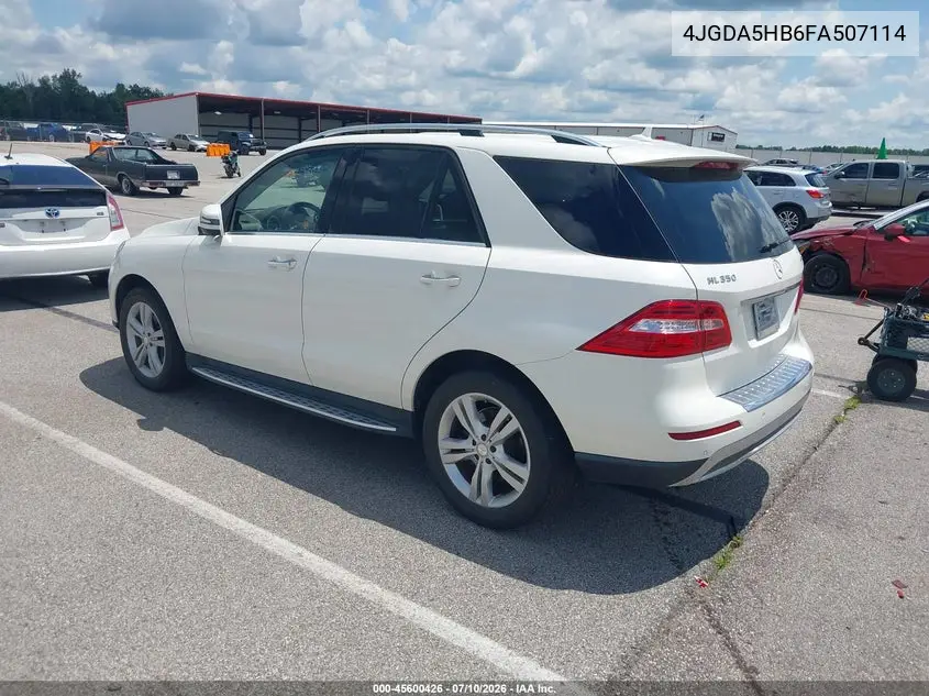 2015 Mercedes-Benz Ml 350 4Matic VIN: 4JGDA5HB6FA507114 Lot: 45600426