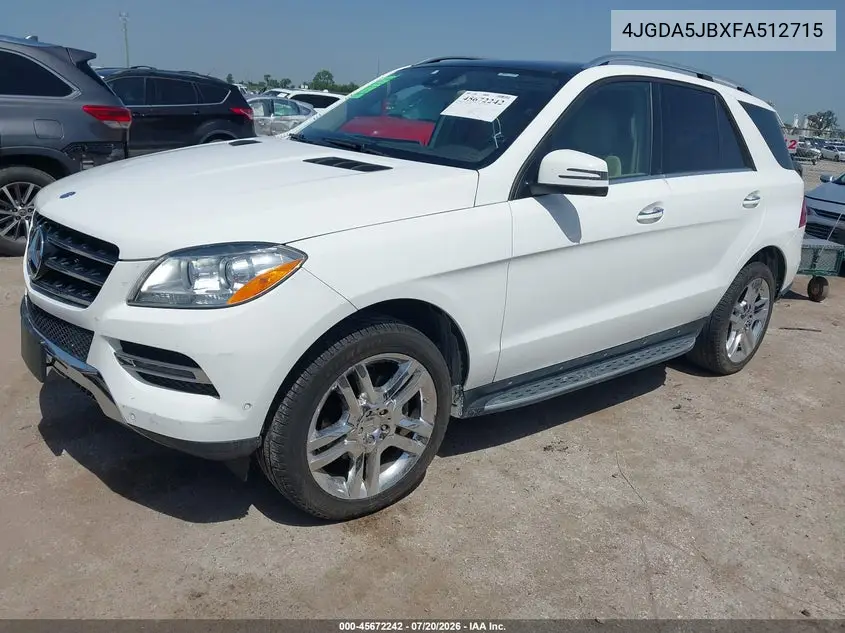 2015 Mercedes-Benz Ml 350 VIN: 4JGDA5JBXFA512715 Lot: 45672242