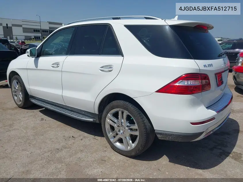 2015 Mercedes-Benz Ml 350 VIN: 4JGDA5JBXFA512715 Lot: 45672242
