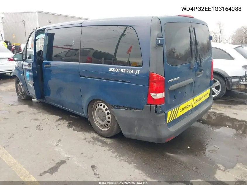 2016 Mercedes-Benz Metris VIN: WD4PG2EE1G3164088 Lot: 43976867