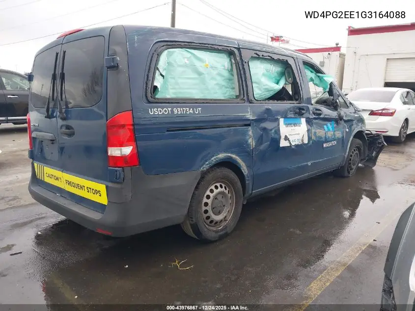 2016 Mercedes-Benz Metris VIN: WD4PG2EE1G3164088 Lot: 43976867