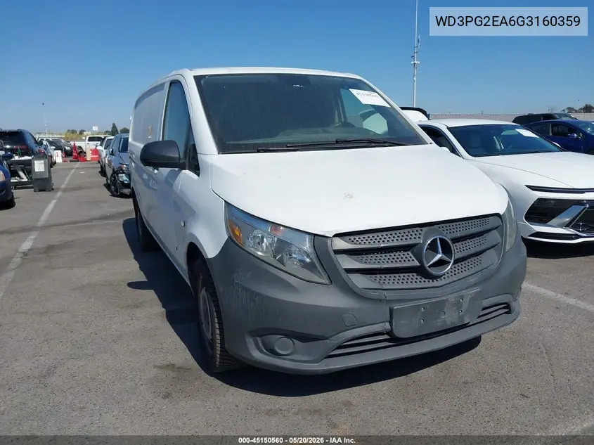 2016 Mercedes-Benz Metris VIN: WD3PG2EA6G3160359 Lot: 45150560