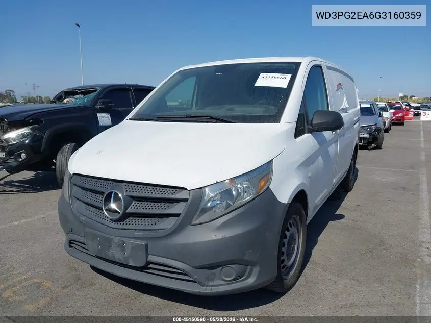 2016 Mercedes-Benz Metris VIN: WD3PG2EA6G3160359 Lot: 45150560