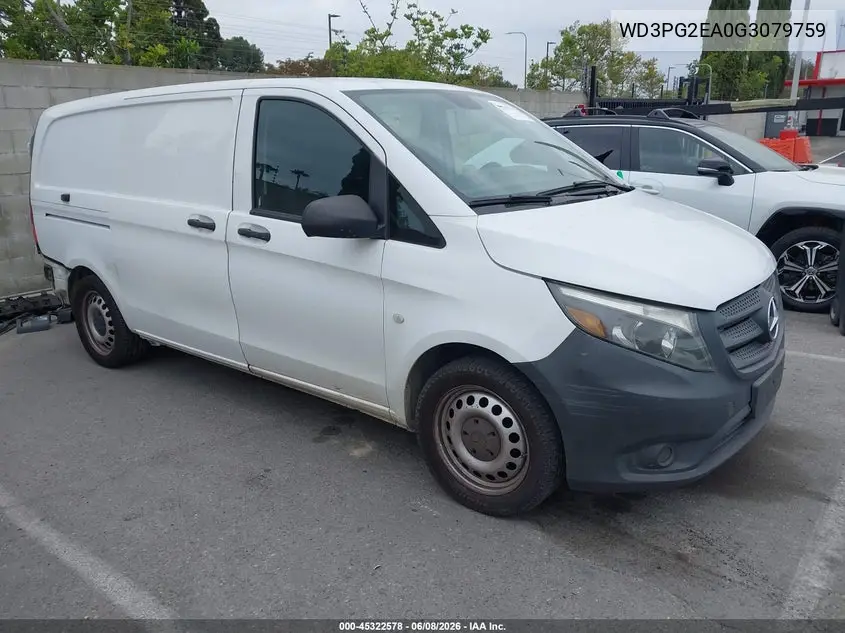 2016 Mercedes-Benz Metris VIN: WD3PG2EA0G3079759 Lot: 45322578