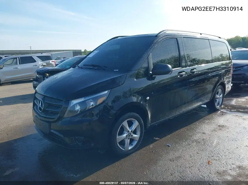 2017 Mercedes-Benz Metris VIN: WDAPG2EE7H3310914 Lot: 45029137