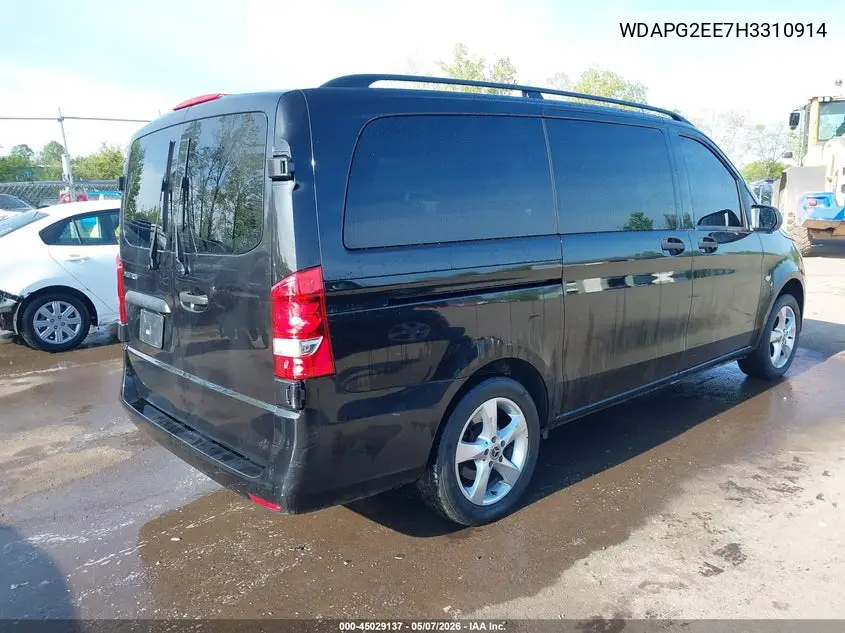 2017 Mercedes-Benz Metris VIN: WDAPG2EE7H3310914 Lot: 45029137