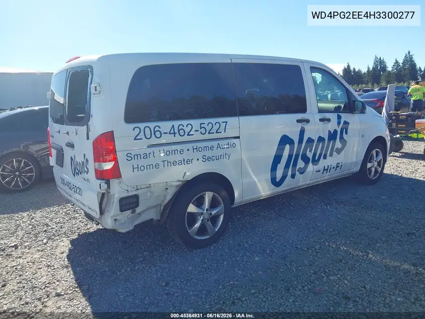 2017 Mercedes-Benz Metris VIN: WD4PG2EE4H3300277 Lot: 45364931