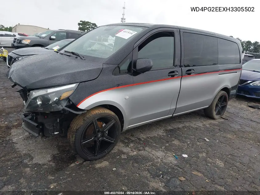 2017 Mercedes-Benz Metris VIN: WD4PG2EEXH3305502 Lot: 45375354