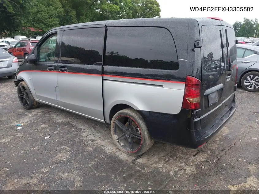 2017 Mercedes-Benz Metris VIN: WD4PG2EEXH3305502 Lot: 45375354