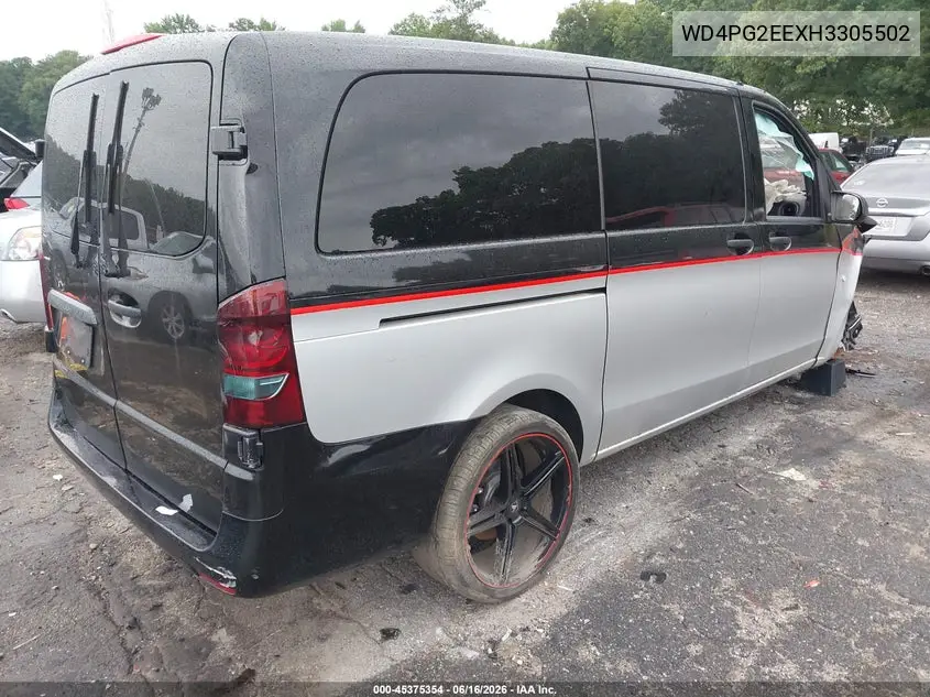 2017 Mercedes-Benz Metris VIN: WD4PG2EEXH3305502 Lot: 45375354