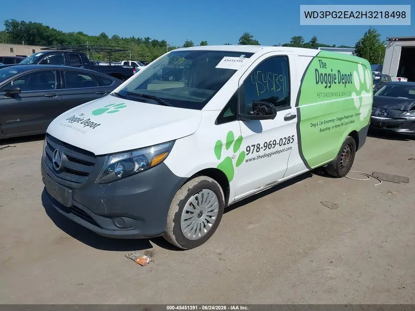 2017 Mercedes-Benz Metris VIN: WD3PG2EA2H3218498 Lot: 45451391