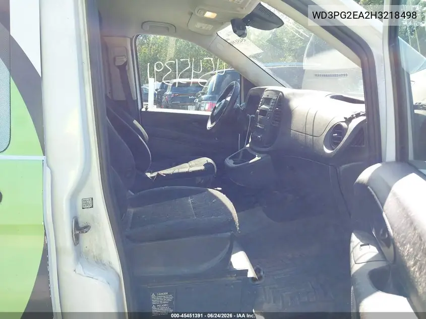 2017 Mercedes-Benz Metris VIN: WD3PG2EA2H3218498 Lot: 45451391