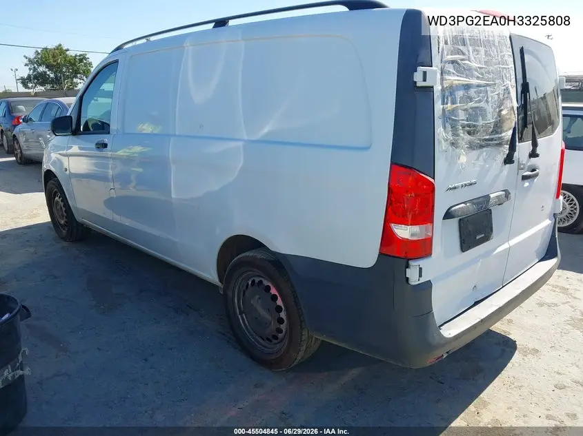 2017 Mercedes-Benz Metris VIN: WD3PG2EA0H3325808 Lot: 45504845