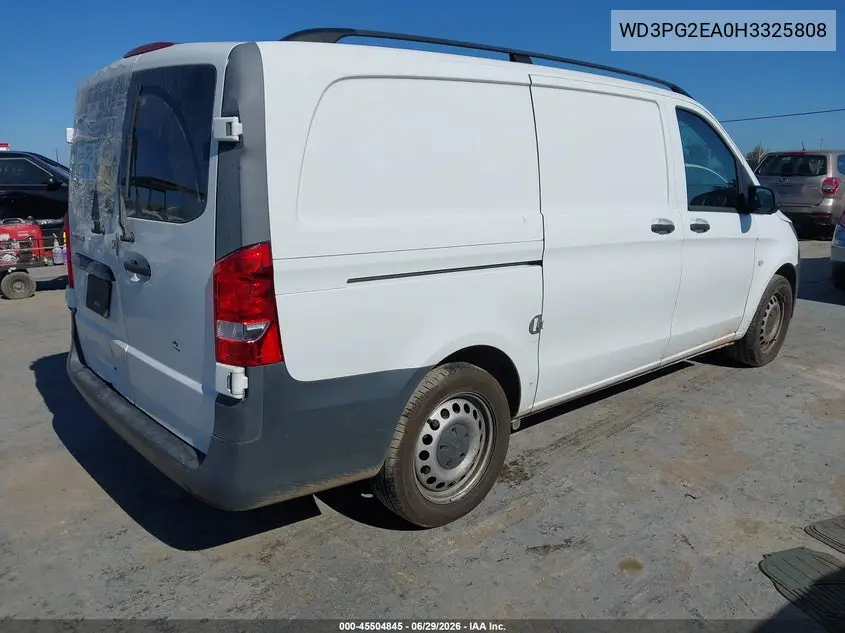2017 Mercedes-Benz Metris VIN: WD3PG2EA0H3325808 Lot: 45504845
