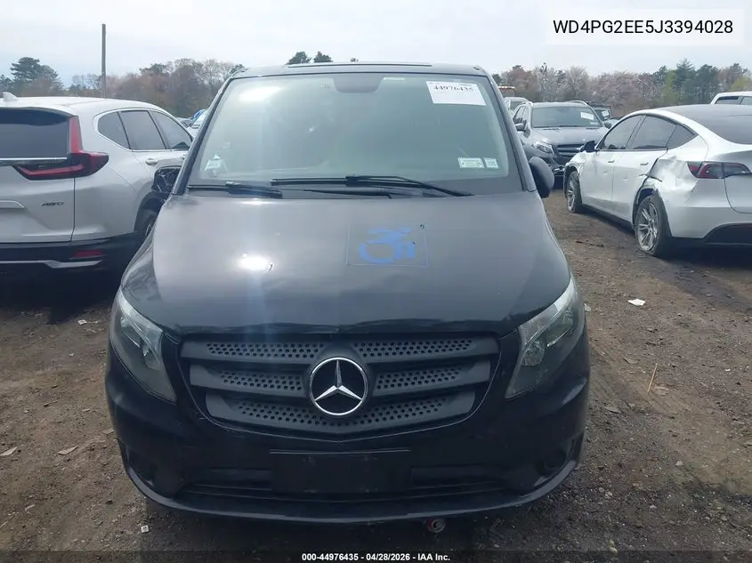 2018 Mercedes-Benz Metris VIN: WD4PG2EE5J3394028 Lot: 44976435