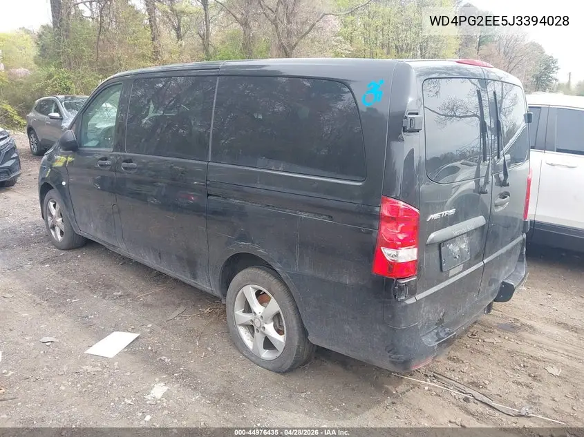 2018 Mercedes-Benz Metris VIN: WD4PG2EE5J3394028 Lot: 44976435
