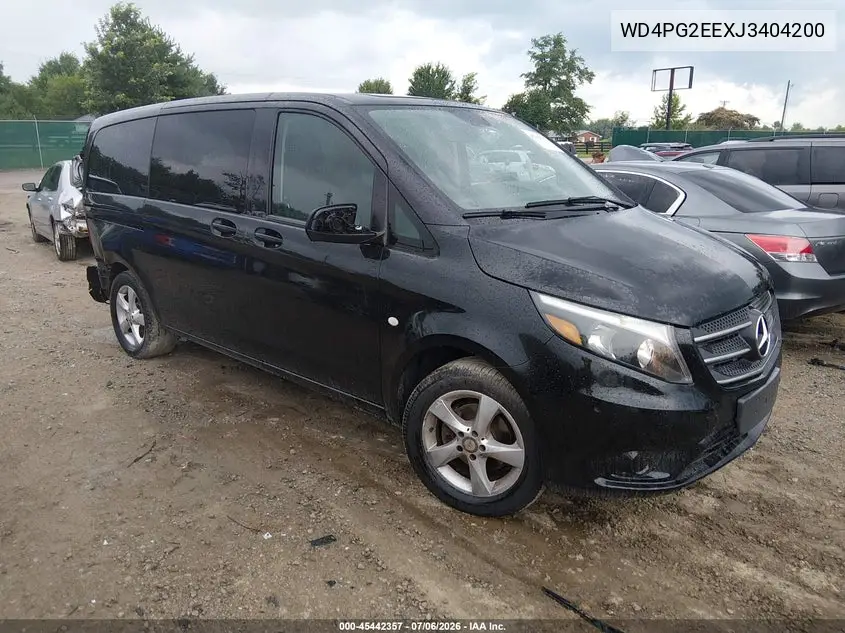 2018 Mercedes-Benz Metris VIN: WD4PG2EEXJ3404200 Lot: 45442357