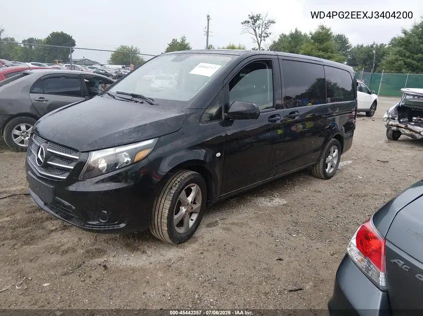 2018 Mercedes-Benz Metris VIN: WD4PG2EEXJ3404200 Lot: 45442357