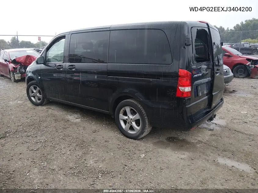 2018 Mercedes-Benz Metris VIN: WD4PG2EEXJ3404200 Lot: 45442357