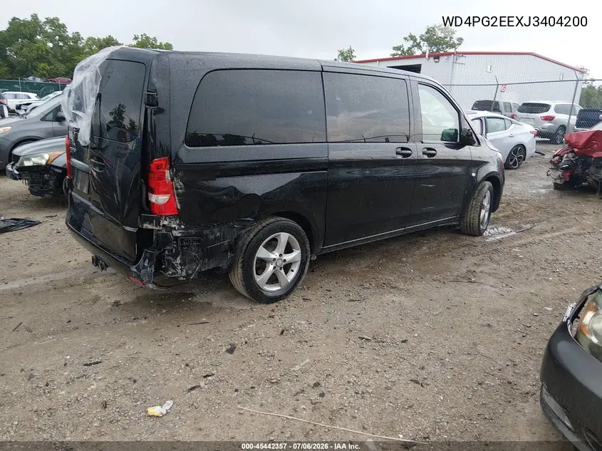 2018 Mercedes-Benz Metris VIN: WD4PG2EEXJ3404200 Lot: 45442357