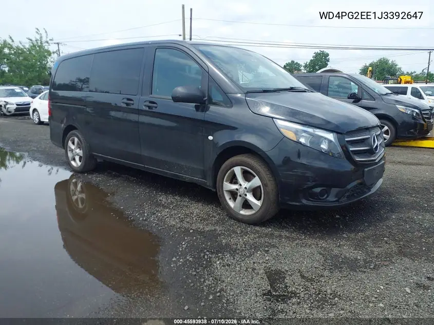 2018 Mercedes-Benz Metris VIN: WD4PG2EE1J3392647 Lot: 45593938