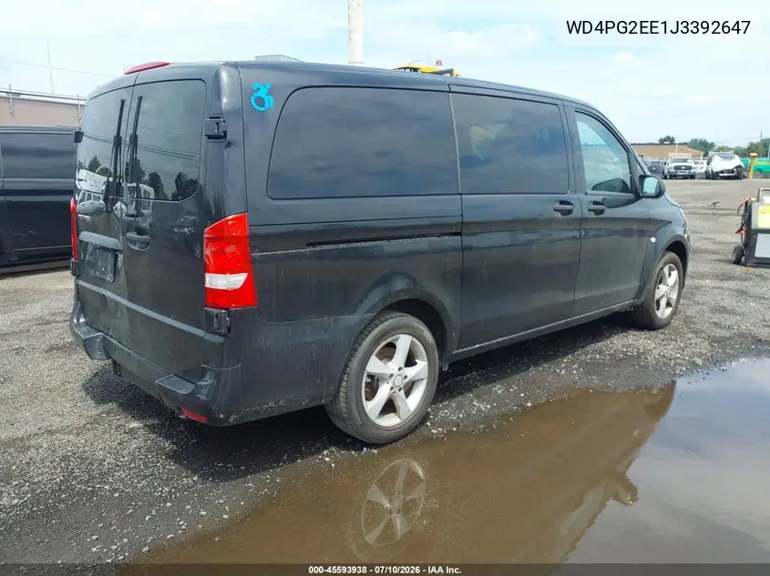 2018 Mercedes-Benz Metris VIN: WD4PG2EE1J3392647 Lot: 45593938