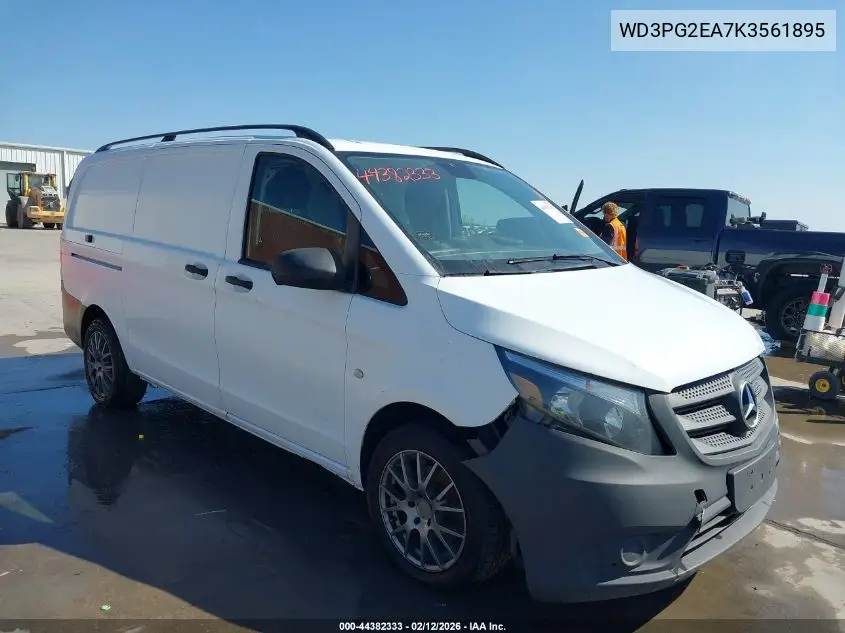 2019 Mercedes-Benz Metris VIN: WD3PG2EA7K3561895 Lot: 44382333