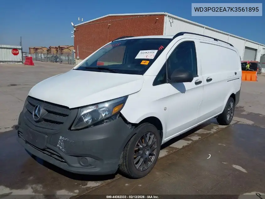 2019 Mercedes-Benz Metris VIN: WD3PG2EA7K3561895 Lot: 44382333
