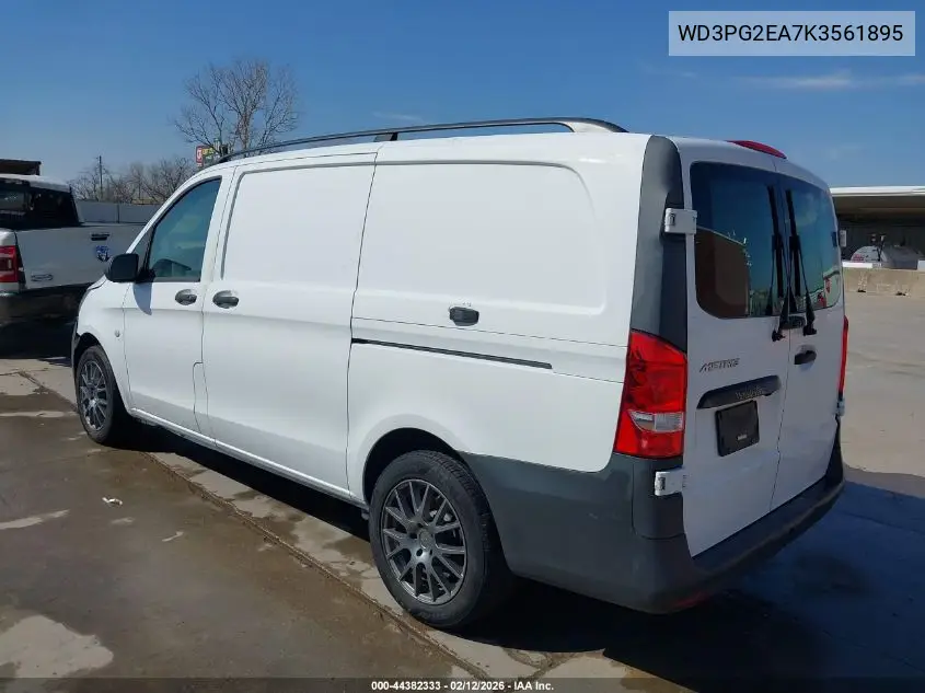 2019 Mercedes-Benz Metris VIN: WD3PG2EA7K3561895 Lot: 44382333