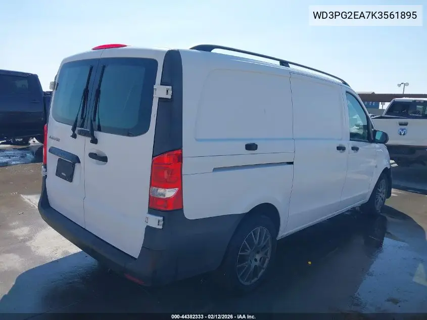 2019 Mercedes-Benz Metris VIN: WD3PG2EA7K3561895 Lot: 44382333