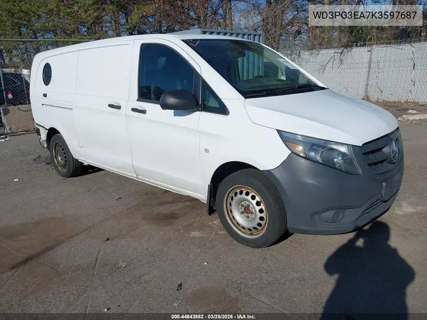 2019 Mercedes-Benz Metris VIN: WD3PG3EA7K3597687 Lot: 44643882
