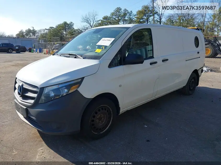 2019 Mercedes-Benz Metris VIN: WD3PG3EA7K3597687 Lot: 44643882