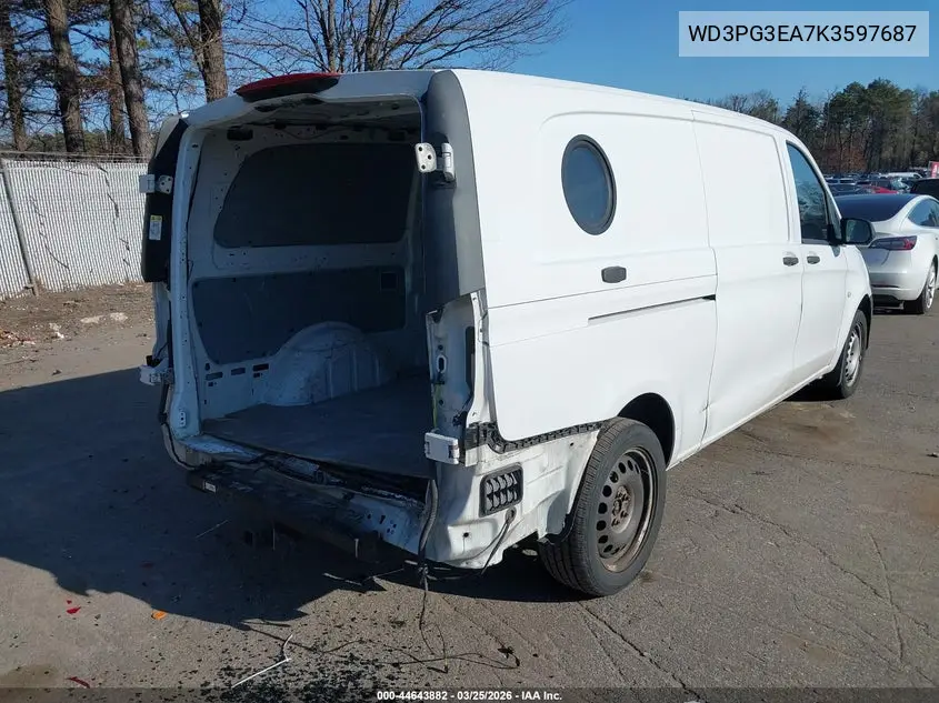 2019 Mercedes-Benz Metris VIN: WD3PG3EA7K3597687 Lot: 44643882