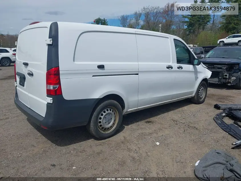 2019 Mercedes-Benz Metris VIN: WD3PG3EA1K3594879 Lot: 45074740