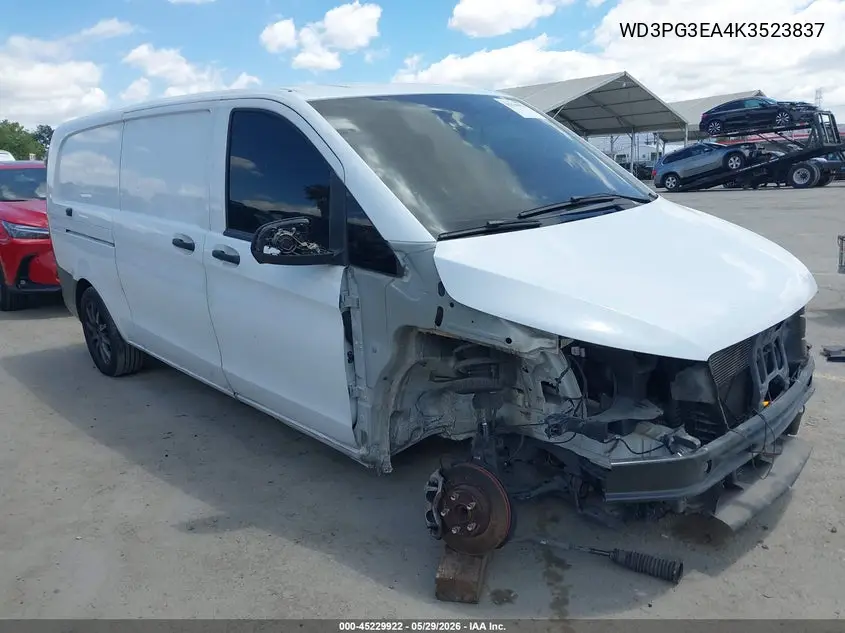 2019 Mercedes-Benz Metris VIN: WD3PG3EA4K3523837 Lot: 45229922