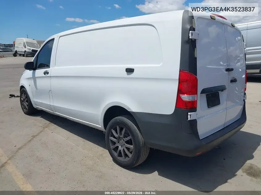 2019 Mercedes-Benz Metris VIN: WD3PG3EA4K3523837 Lot: 45229922
