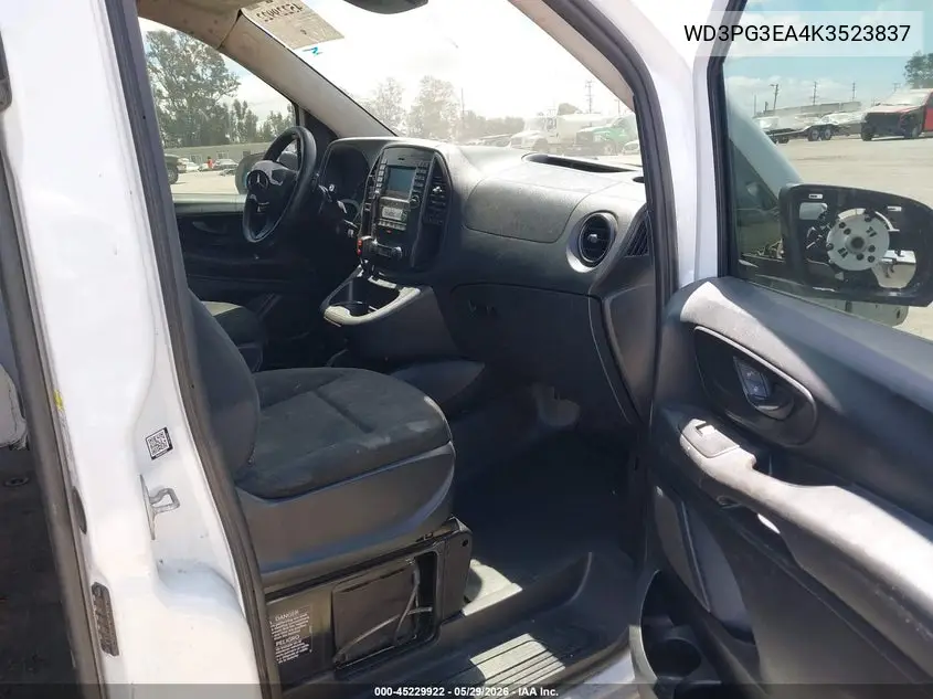 2019 Mercedes-Benz Metris VIN: WD3PG3EA4K3523837 Lot: 45229922