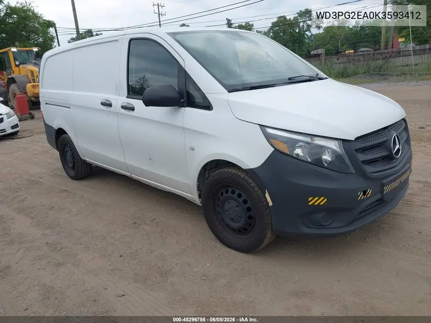 2019 Mercedes-Benz Metris VIN: WD3PG2EA0K3593412 Lot: 45296756