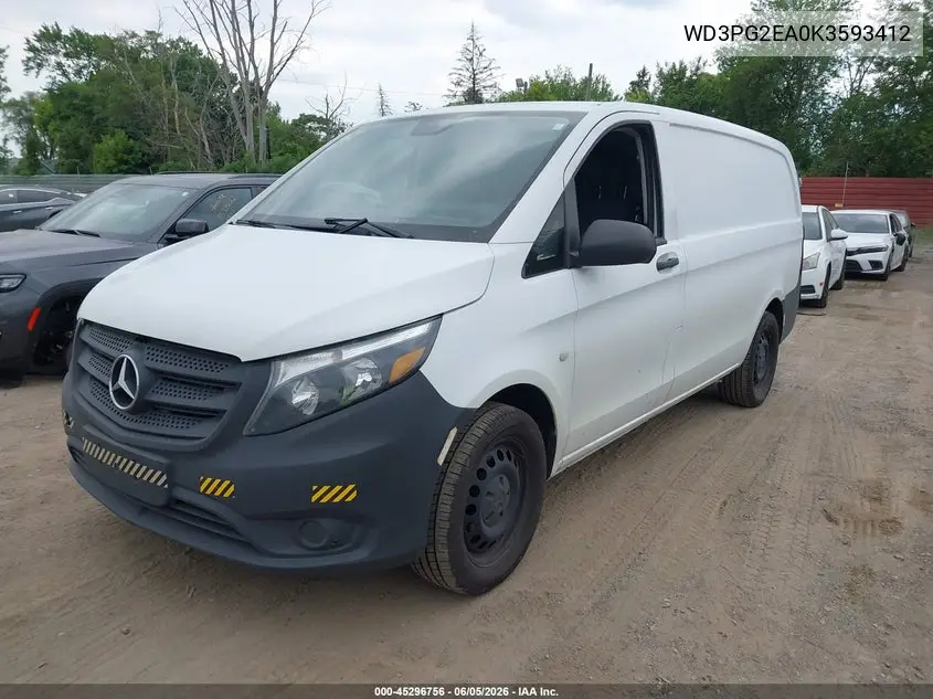 2019 Mercedes-Benz Metris VIN: WD3PG2EA0K3593412 Lot: 45296756