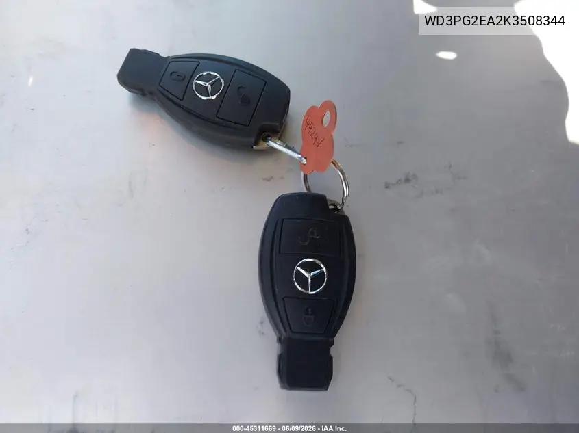 2019 Mercedes-Benz Metris VIN: WD3PG2EA2K3508344 Lot: 45311669